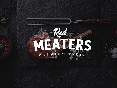 Red Meaters branding fancy logo meat premium red