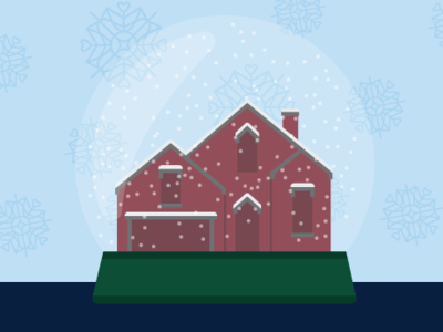 Schottenstein Homes | Snowglobe Illustration first day of winter globe home homes house house illustration snow snowglobe winter