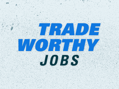 Tradeworthy Jobs Unchosen Logo Concept badge blue concept construction ddc hardware design jobs logo navy orange