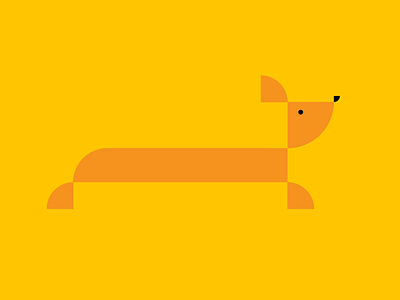 Lil' Guy dog geometric hotdog illustration puppy weiner dog