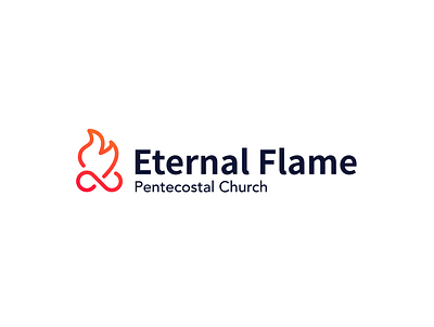 Eternal Flame Logo branding church clean design eternal fire icon identity infinate infinity logo minimal pentecostal