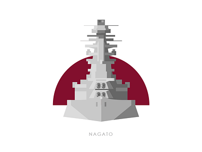 Battleship Nagato illustration japan navy ship vector