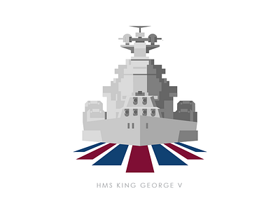 HMS King George V illustration navy ship uk vector