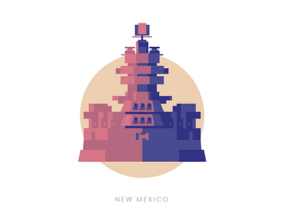 Battleship New Mexico illustration navy ship sunset us vector