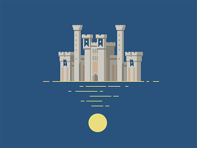 Night Falls Over Erathia - Castle castle game homm3 illustration moon night nostalgia vector