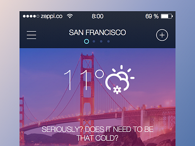 "Old" Weather App Design app design ios iphone mobile san francisco weather