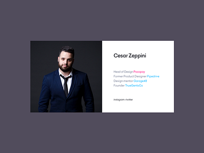 Cesar's Boring Website boring business card cesar design garage48 pipedrive pocopay portfolio truegentsco website