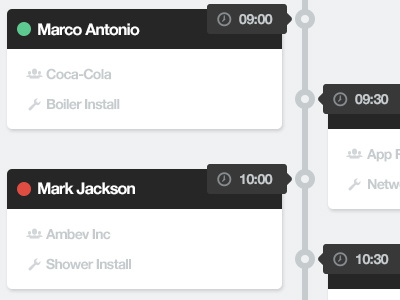 Tasks Timeline clock status tasks time timeline vertical