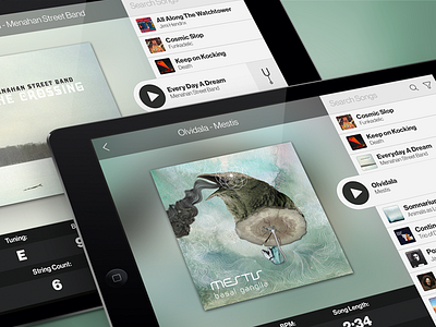 iPad Song Select UI guitar icon design ios ipad app music ui design