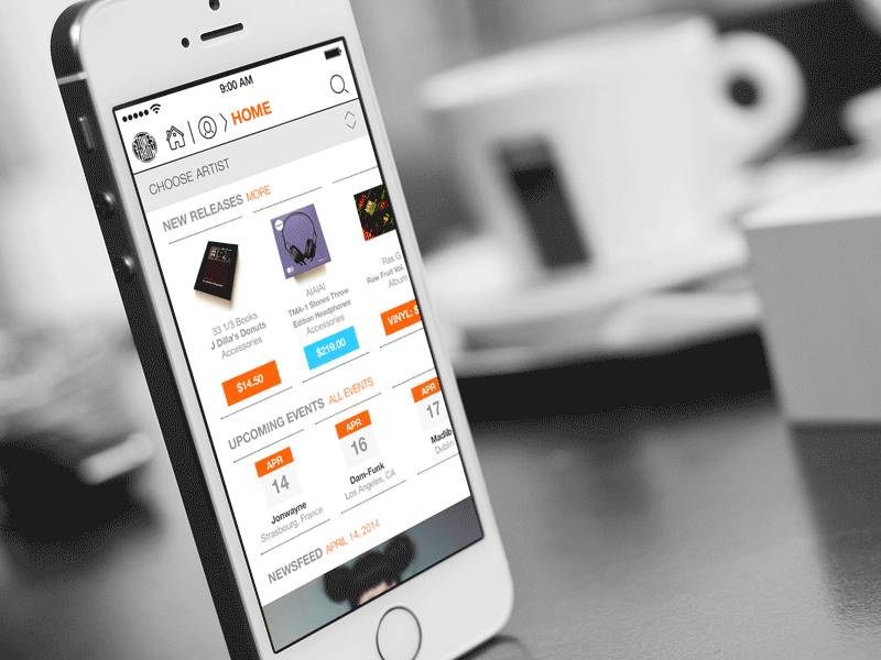 Stones Throw Mobile App Concept app design clean flat design ios7 mobile ui music app simple ui design visual design