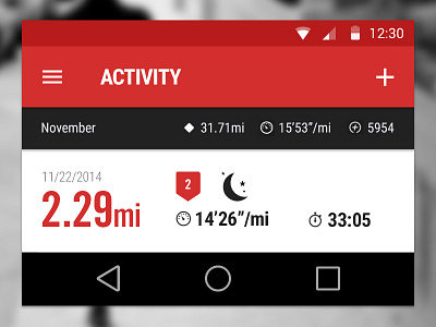 Android L Nike Running Activity Concept