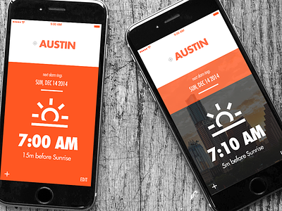 Sunrise Alarm 1 alarm alarm app ios mobile app mobile ui sunrise ui design visual design