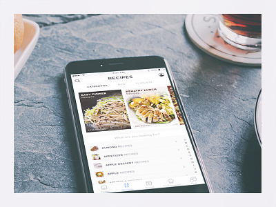 Recipe Categories browse ui categories food app food search food ui ios lists mobile ui visual design