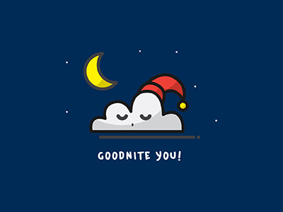 Goodnite cloud flat goodnight goodnite icon illustration night nite outline simple sleep