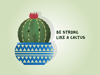 Cute Cactus cactus cute icon illustration plant quotes strong vector