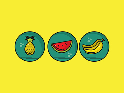 Tropical Fruits banana fruit fruits icon pineapple tropical watermelon