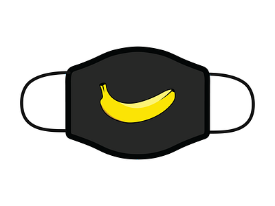 Eat Banana banana bananas black mask design flat illustration mask minimal vector