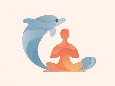 Meditation dolphin illustration meditation person vector yoga