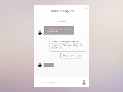 Daily UI #013 — Direct Messaging 013 bubbles chat customer dailyui messaging support