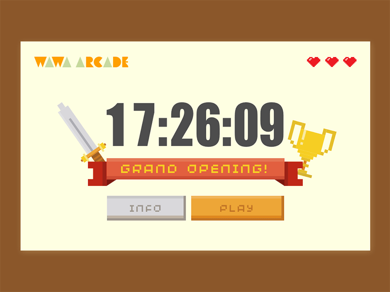 Daily UI #014 — Countdown Timer 014 14 arcade countdown dailyui games grand opening play timer trophy