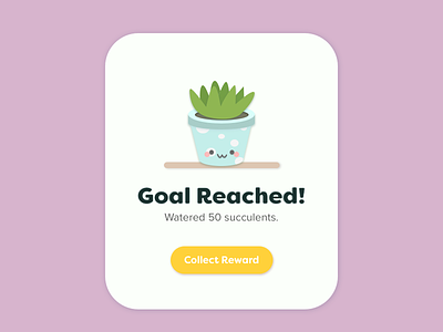 Daily UI #016 — Popup Overlay 016 dailyui game illustration plant popup reward succulent
