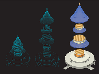 Temple of Heaven 3d illustrator isometrics