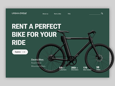 Bike Rental Landing Page design makeevaflchallenge ui web design