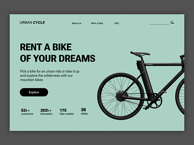 Bike Rental Landing Page design makeevaflchallenge makeevaflchallenge9 ui web design