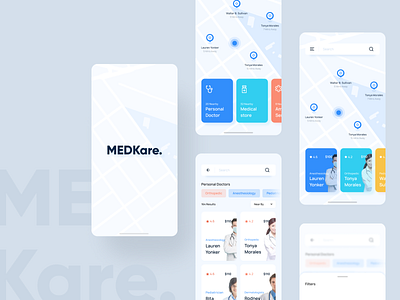 MEDKare concept app | Online physician support akhiltchandran android branding colorful coronavirus design doctor app dribbble hybrid app ios app medical medical app medical care minimal minimalism modern online doctor physician stayhome staysafe