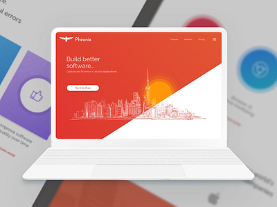 Phenix Software Landing Page Concept branding colorful landingpage odoo pheonix singlepage ui ux web website wordpres