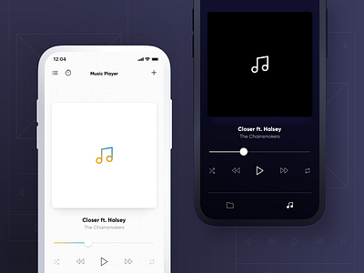 Minimal music player akhiltchandran branding clean creative dark app dark ui elegant ios app minimalism minimalist modern music art music player ui native app night mode wireframe