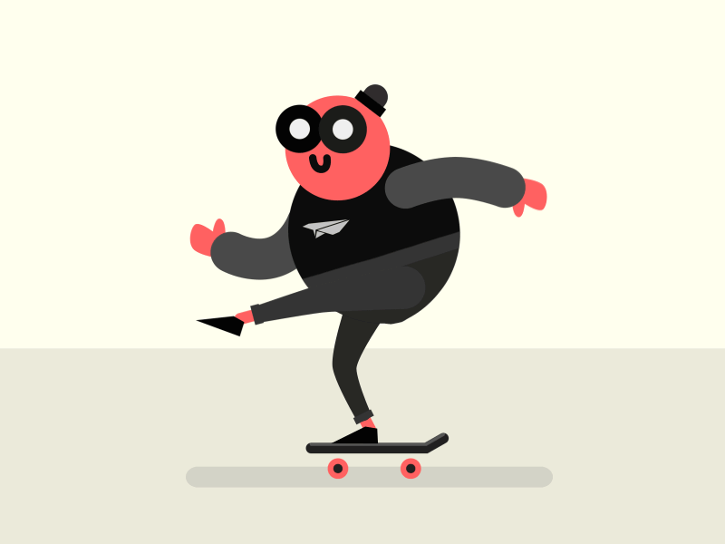 Kick Push animation gif illustraiton kick push skate skateboard