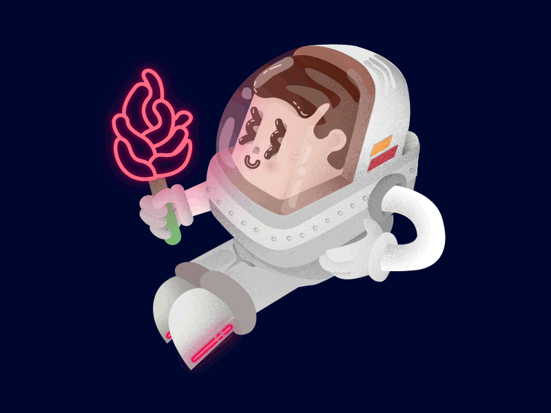 Passionate Explorer animation astronaut explorer illustrator love rose space