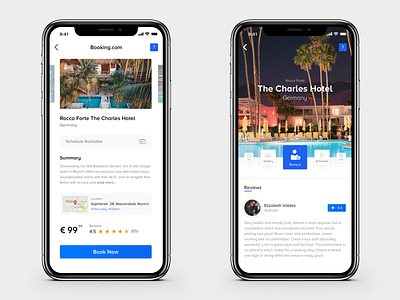 Hotel Booking app blue booking brand branding clean debut design flat hotel icon ios logo luxury mobile typography ui ux vector web