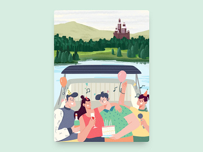 Let's party on board! design illustration illustrator illustrators