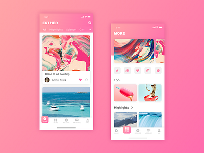 pink ui design 02 color ui ux