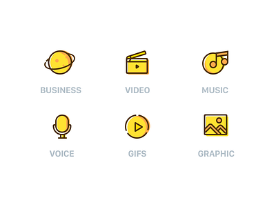 QWK 3.2v new homepage Icons basic business fresh icon lemony lineicon summer video yellow