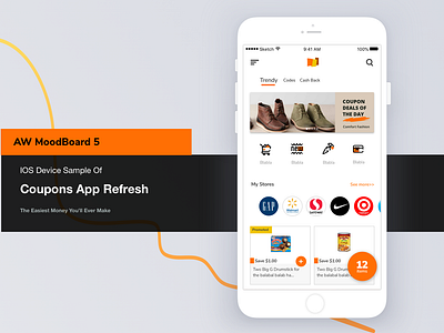 Concept of refresh app app clean cpg grocery app homepage design morden orange app retailers specialty retail ui