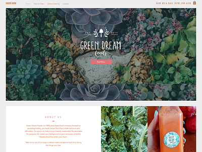 Website Design for Green Dream Foods design food website web design website website design website designer wix wix web design