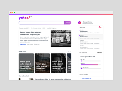 Yahoo Homepage (Concept) design concept ui design website design yahoo