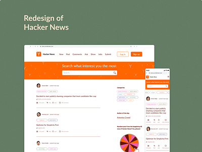 Redesign of Hacker News design redesign ui ux
