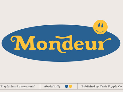 Mondeur - Playful Hand Drawn Serif creative europe font illustration lettering logo pastel retro typeface vintage