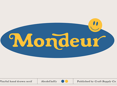 Mondeur - Playful Hand Drawn Serif brush creative elegant font lettering logo retro sans serif typeface vintage