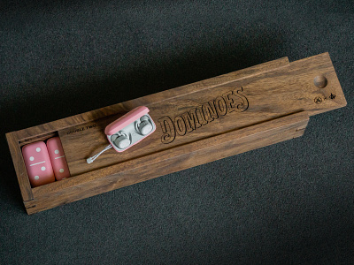Custom earbuds and domino box for Jimmy Butler art direction branding domino box dominoes graphic design seeding kit