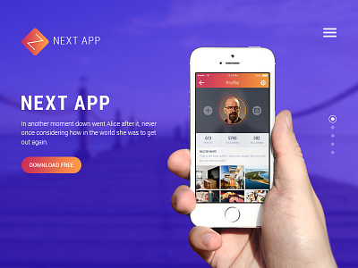 App Landing Page apps banner clean creative header landing page ui ux