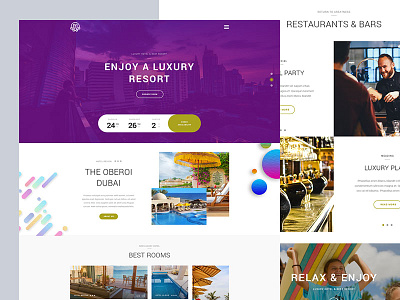 Hotel Landing Page app clean ios landing material ui ux website