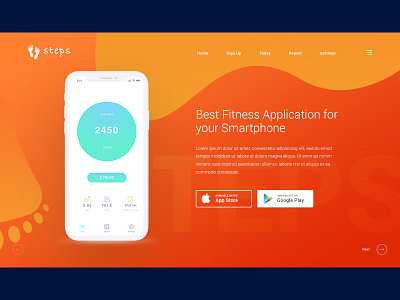 Landing Page Banner banner clean dark data fitness hospital landing medical ui ux