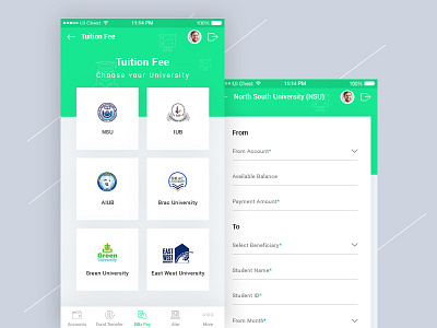 Bills Pay-Tuition Fees android apps bank bills clean ios landing pay ui ux wallet