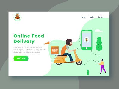 Food Delivery Landing Page 02 android app delivery food interface ios landing mobile online restaurant ui ux