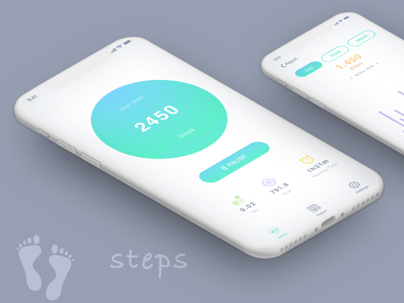 Steps Fitness App 02 by mobarak on Dribbble